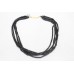 Beautiful 5 Line synthetic black onyx Beads Stones NECKLACE 17.0 inch M12